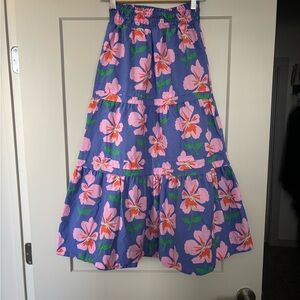 Anthropologie A-Line Skirt in Purple and Pink Floral